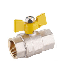 1/2" Female Thread Brass Gas Ball Valve Two Way Brass Ball Valve with Aluminum Butterfly Handle in Heavy Duty